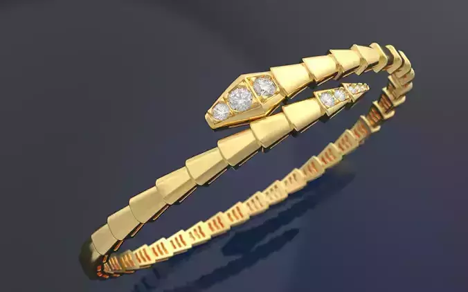 Bvlgari Serpenti Bracelet Viper with gem 3D print model