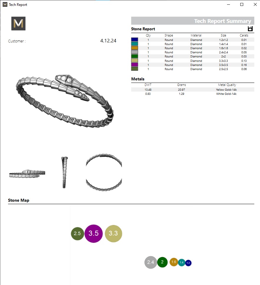 Bvlgari Serpenti Bracelet Viper with gem 3D print model_6