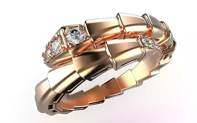 Bvlgari Ring Serpenti Viper with gem 3D print model