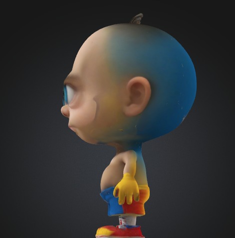 Halloween doll character with big head 3D model_2