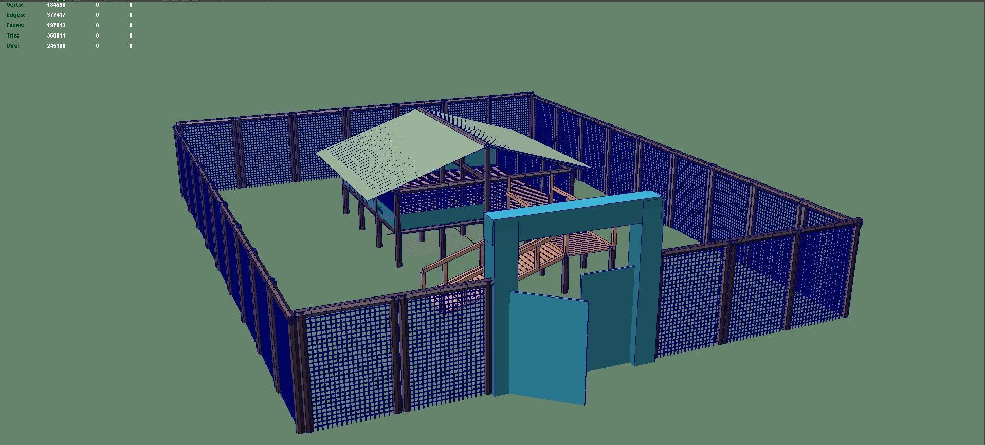 Sheep shed 3D model_4