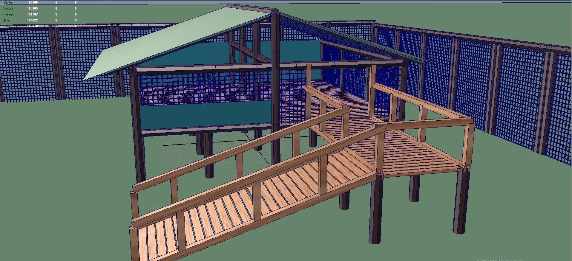 Sheep shed 3D model_7