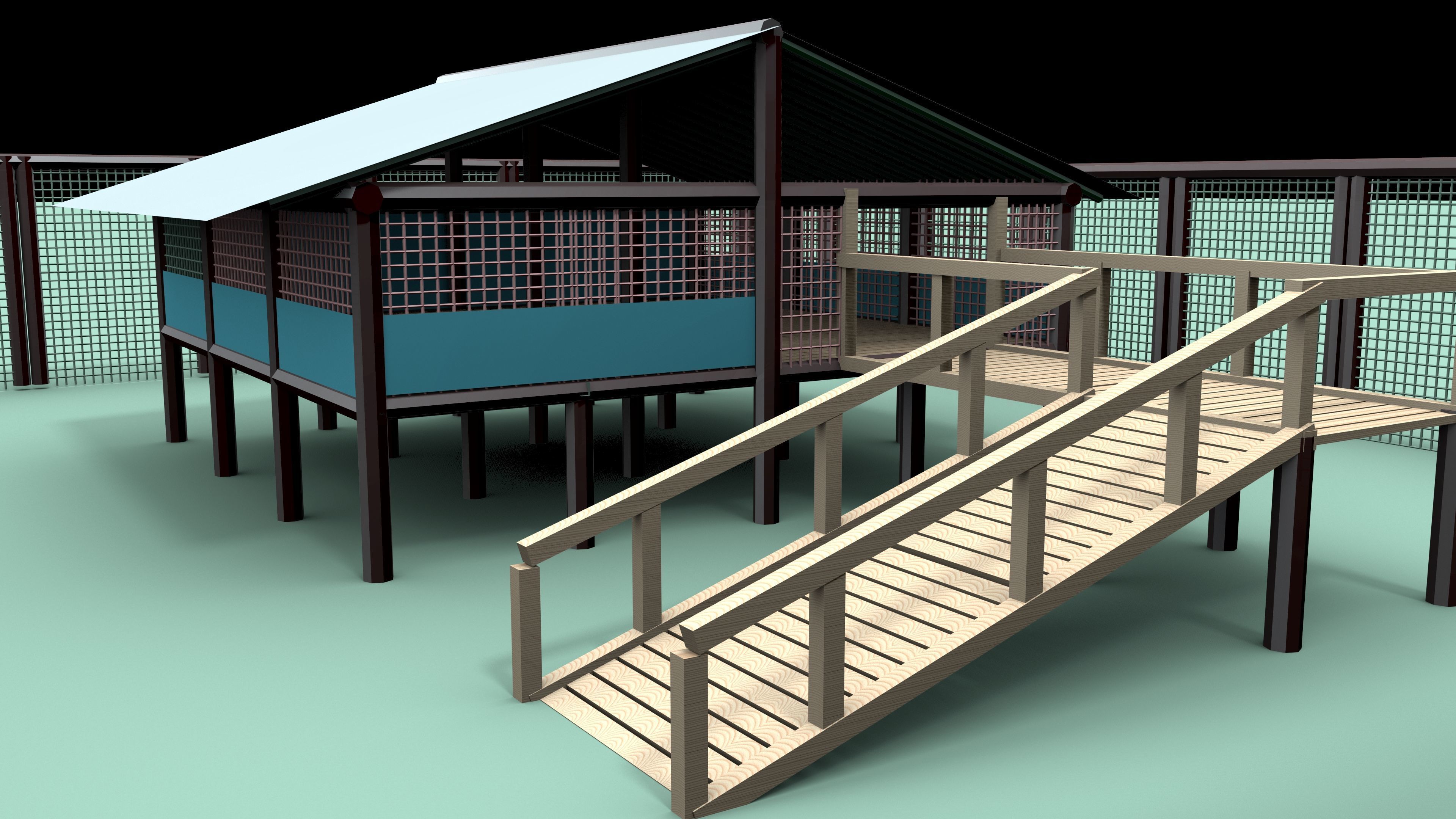 Sheep shed 3D model_1