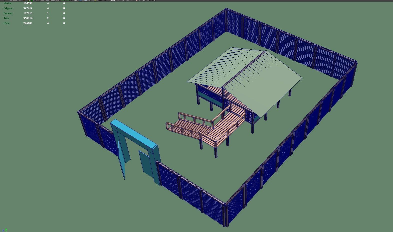 Sheep shed 3D model_6