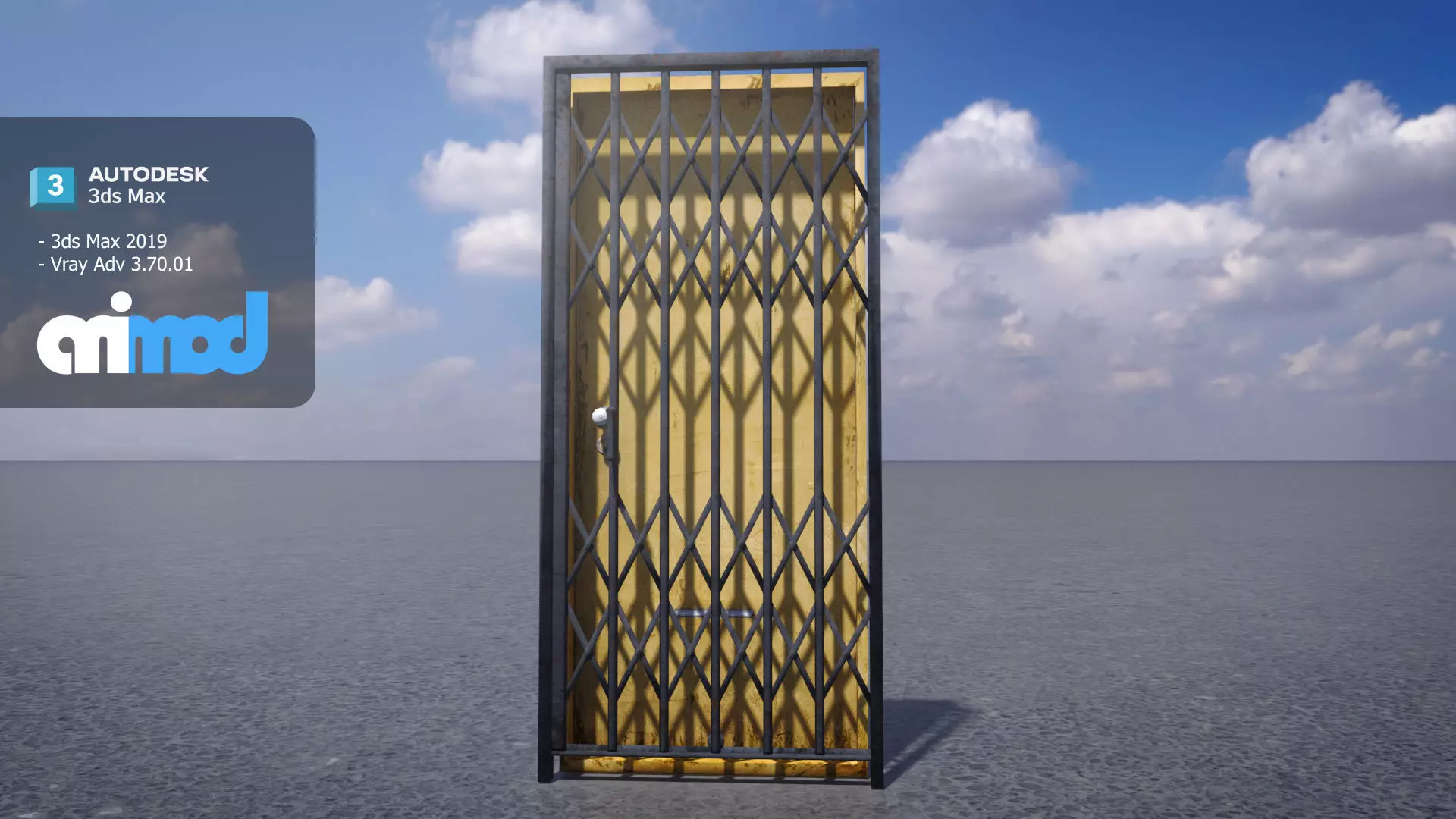 Door and Iron Gate Rigged 3D model