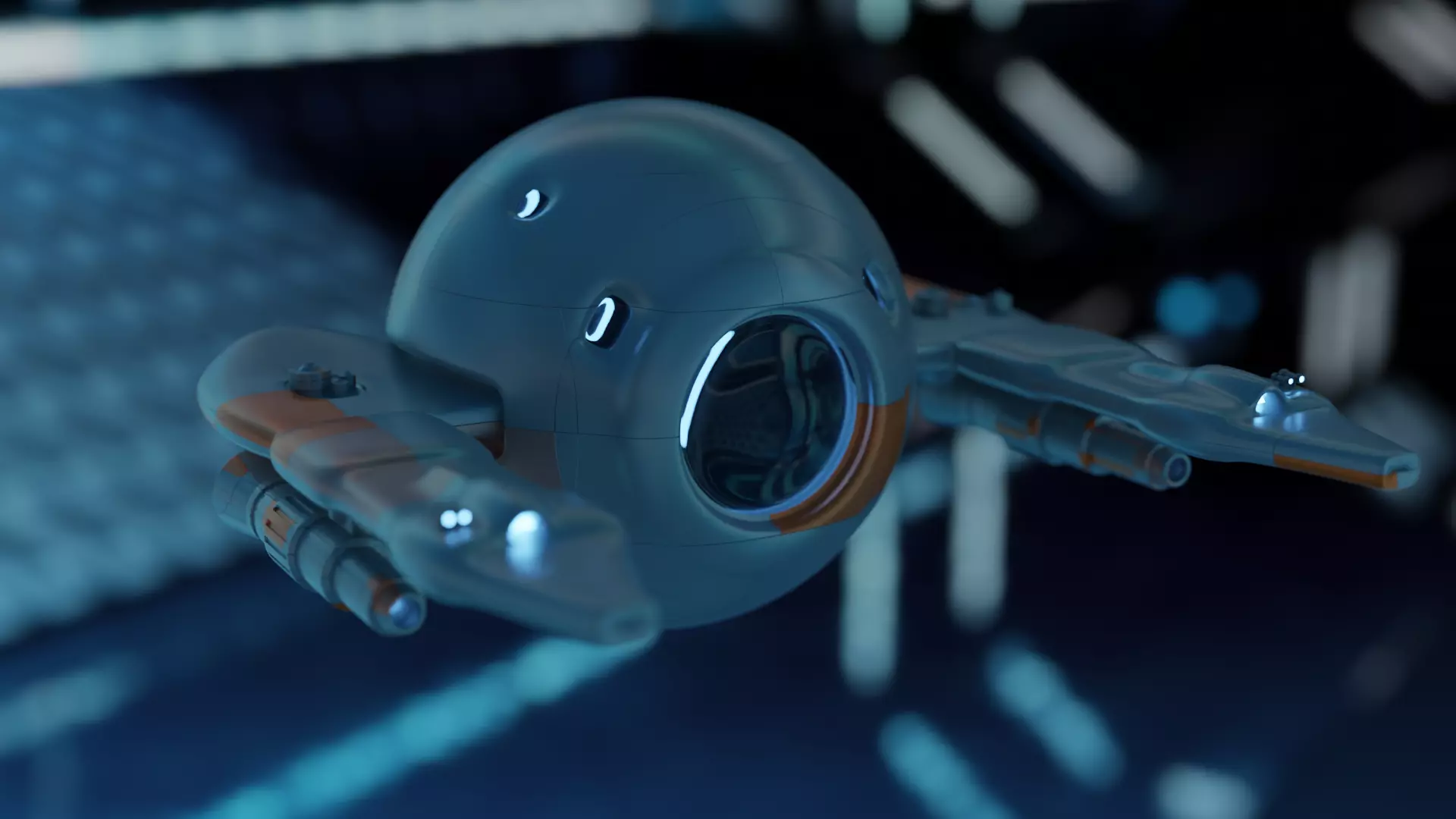 Sci Fi Drone Low-poly 3D model_0