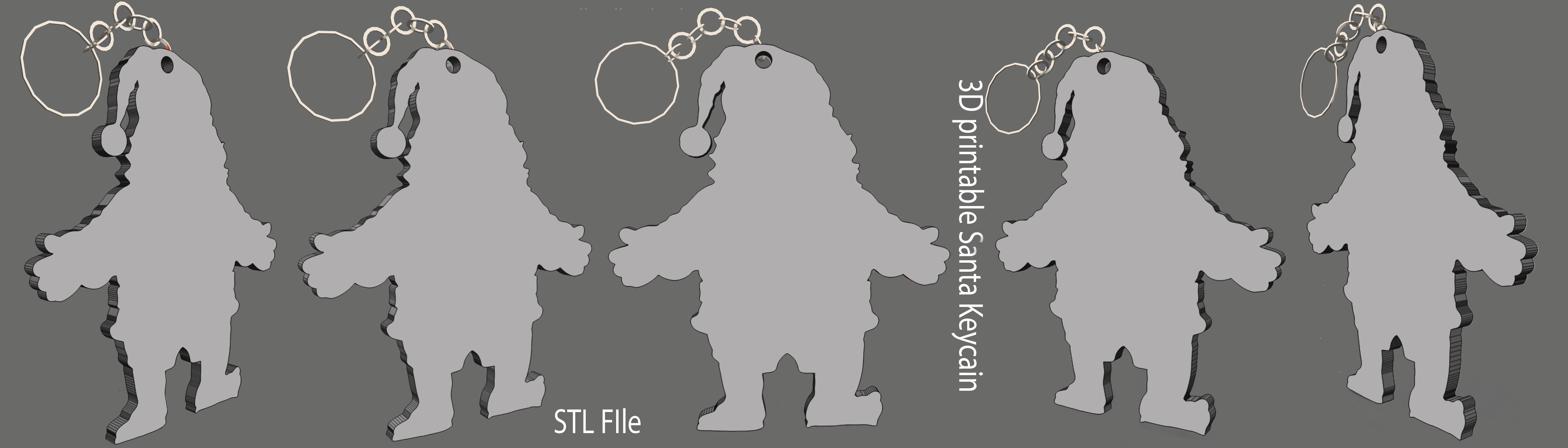 Santa Christmas Keychain STL printable and decorate 3D print model_6