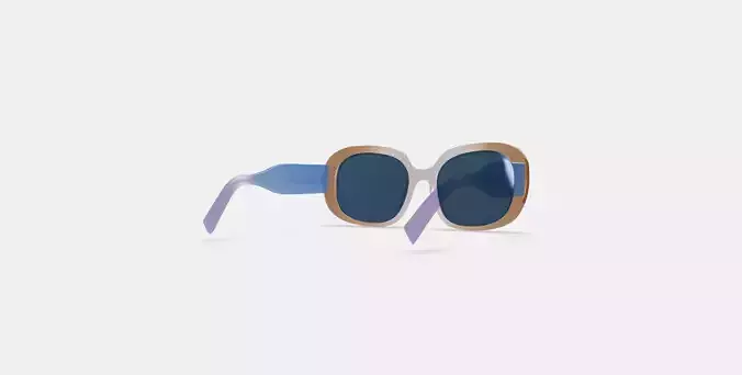 Bridie Sunglasses in Hyacinth Crystal Fade 3D model
