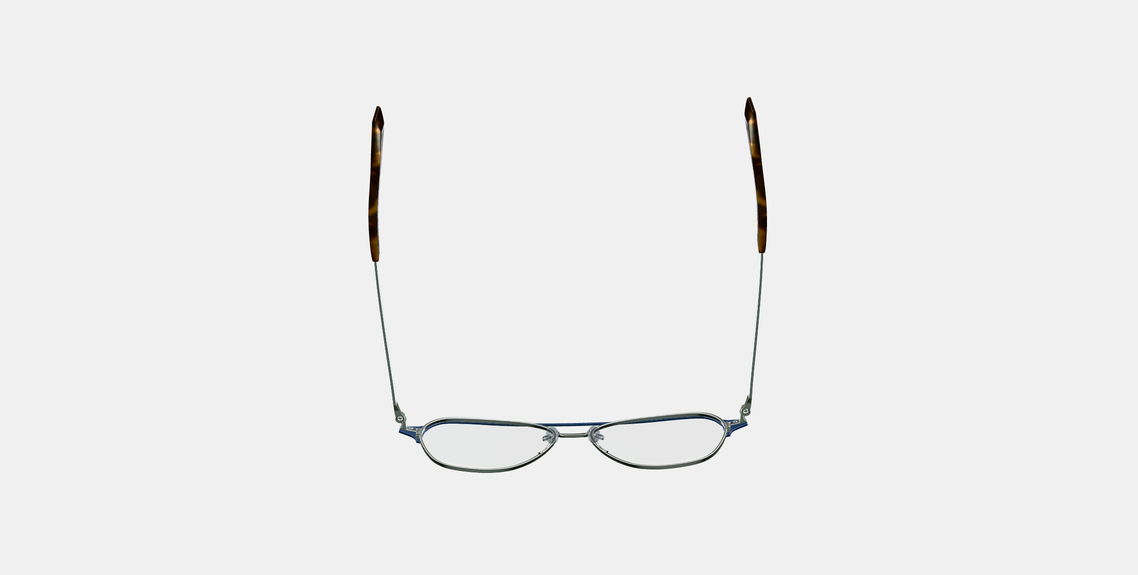 Corson Eyeglasses in Polished Silver with Deep Teal 3D model_7