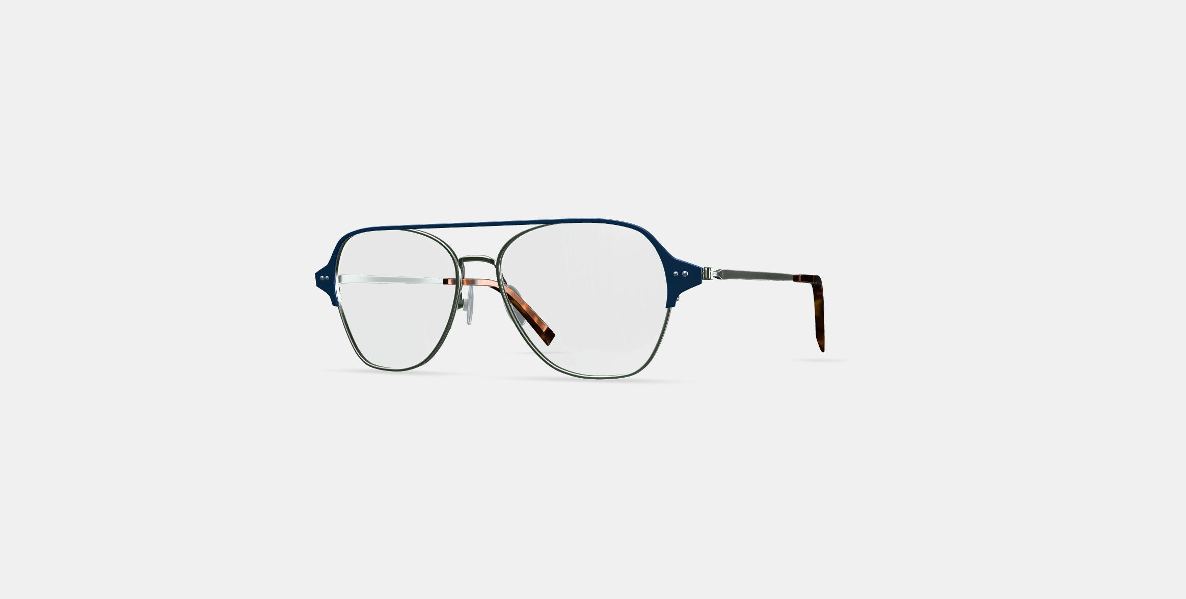 Corson Eyeglasses in Polished Silver with Deep Teal 3D model_11