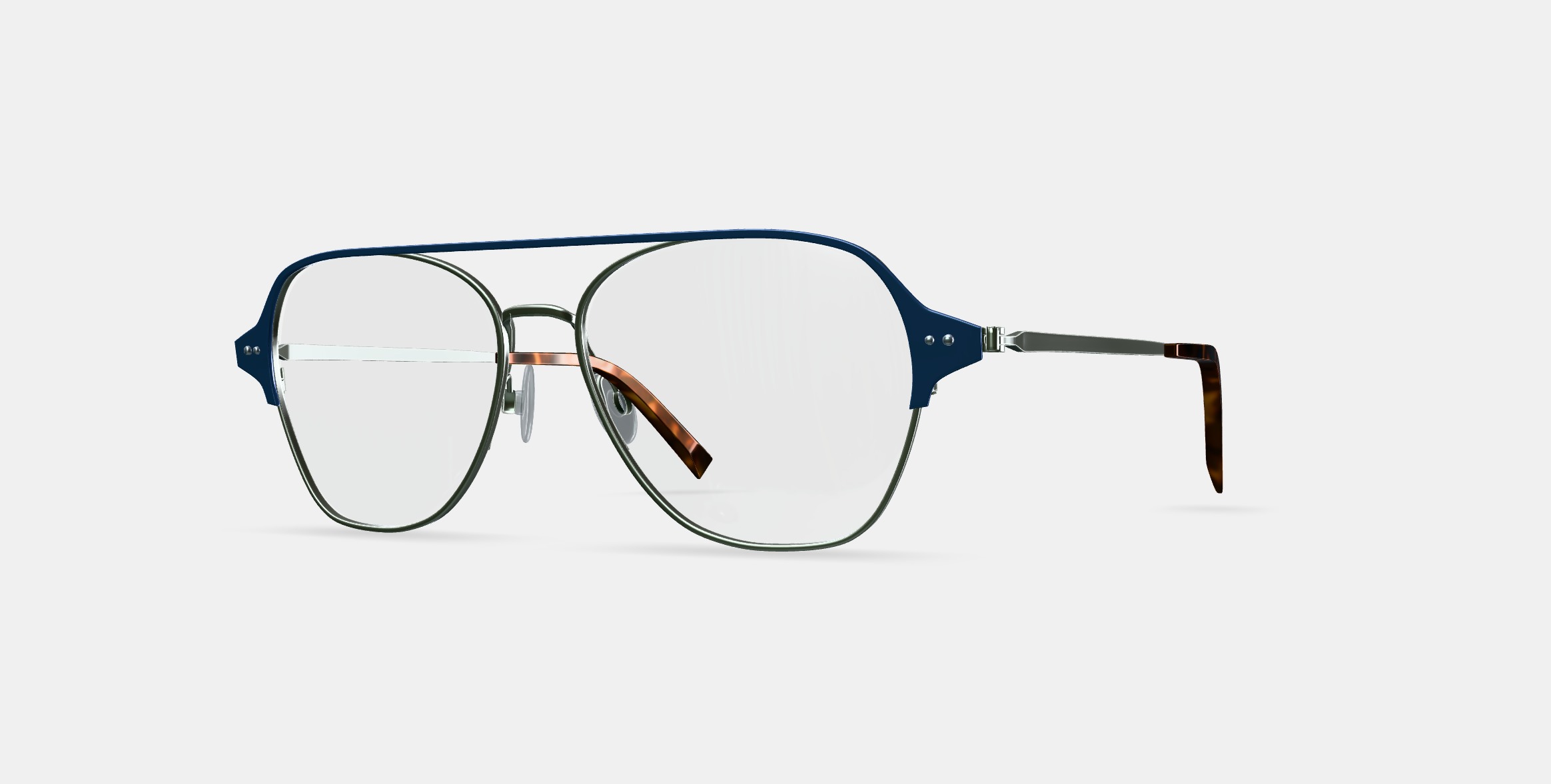 Corson Eyeglasses in Polished Silver with Deep Teal 3D model_13
