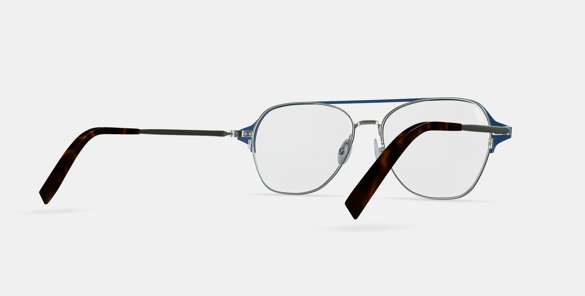 Corson Eyeglasses in Polished Silver with Deep Teal 3D model_6