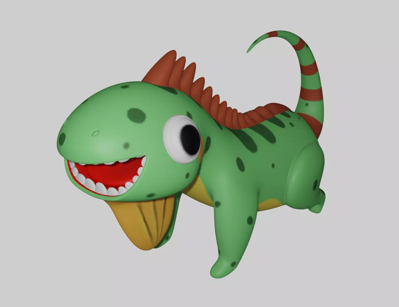 Hand Painted Iguana Free 3D model