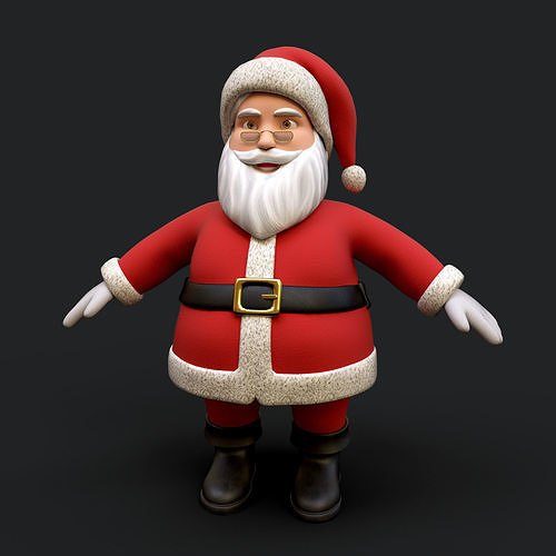 Cartoon Santa Claus Low-poly 3D model