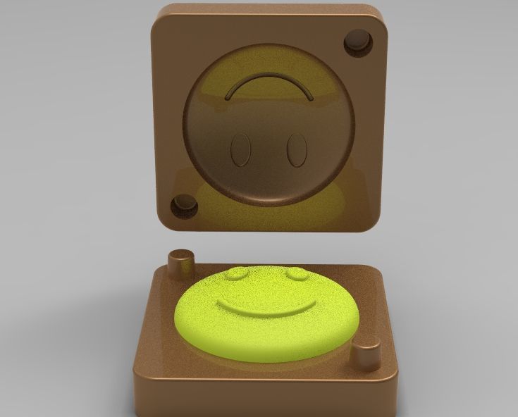 Smiling Face Mold Single 3D print model_36