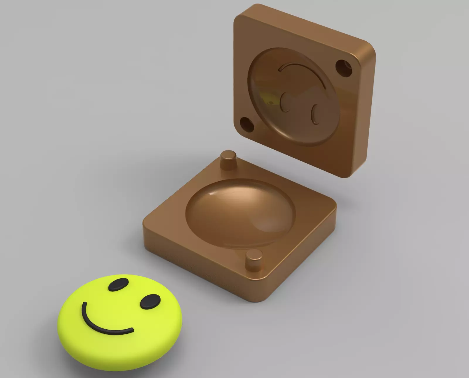 Smiling Face Mold Single 3D print model_0