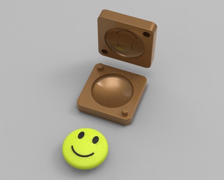 Smiling Face Mold Single 3D print model_46