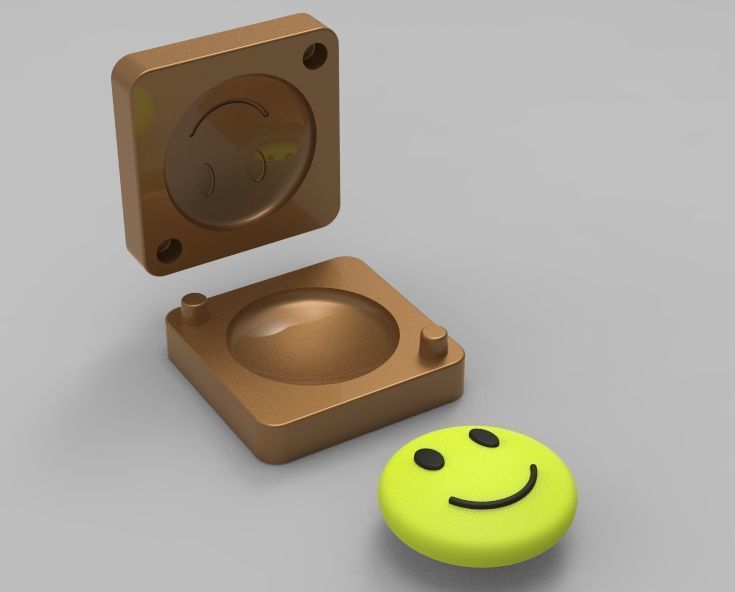 Smiling Face Mold Single 3D print model_2