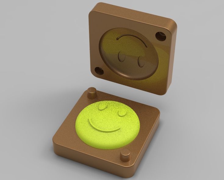 Smiling Face Mold Single 3D print model_37