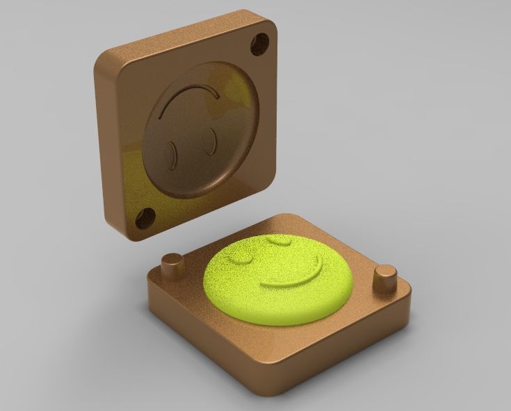 Smiling Face Mold Single 3D print model_33