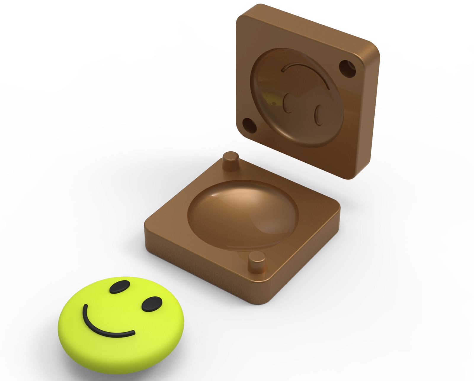 Smiling Face Mold Single 3D print model_24