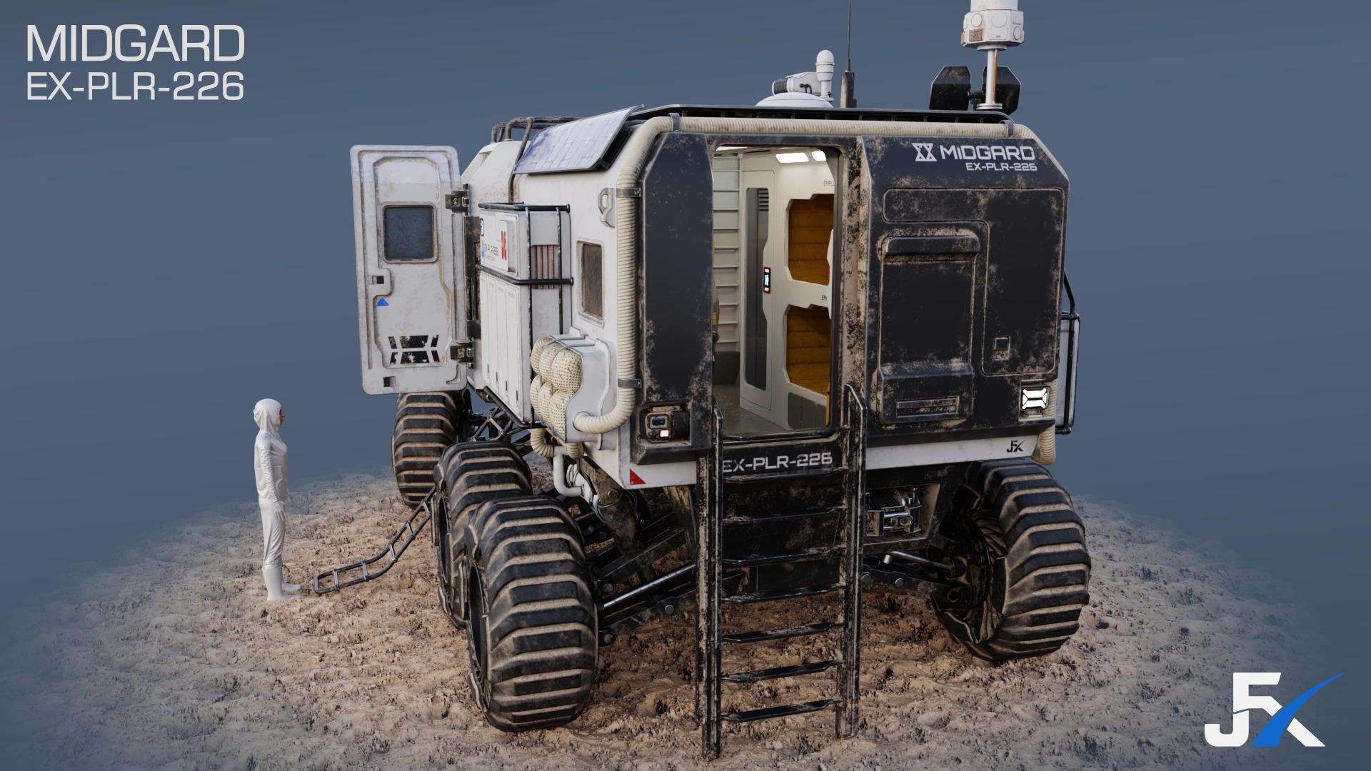 PBR-Unreal-Midgard Expedition Vehicle Rover Low-poly 3D model_9