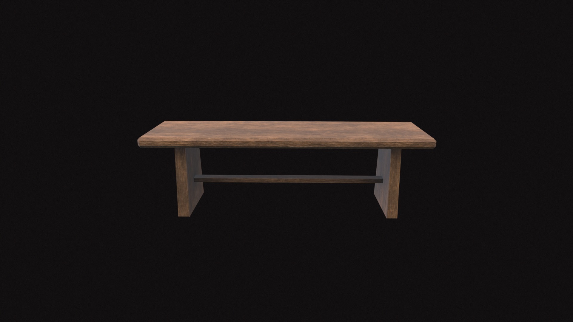 Medieval Bench V03 Low-poly 3D model_7