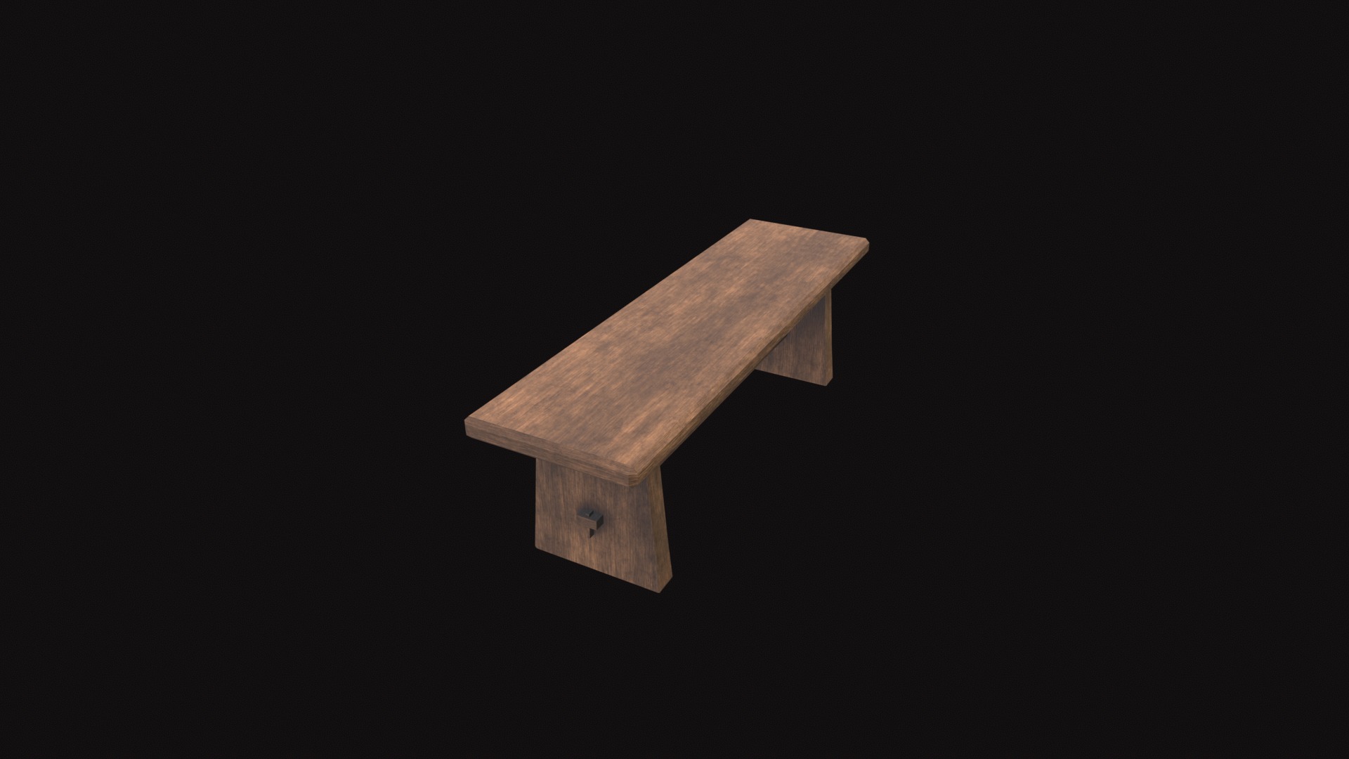 Medieval Bench V03 Low-poly 3D model_6