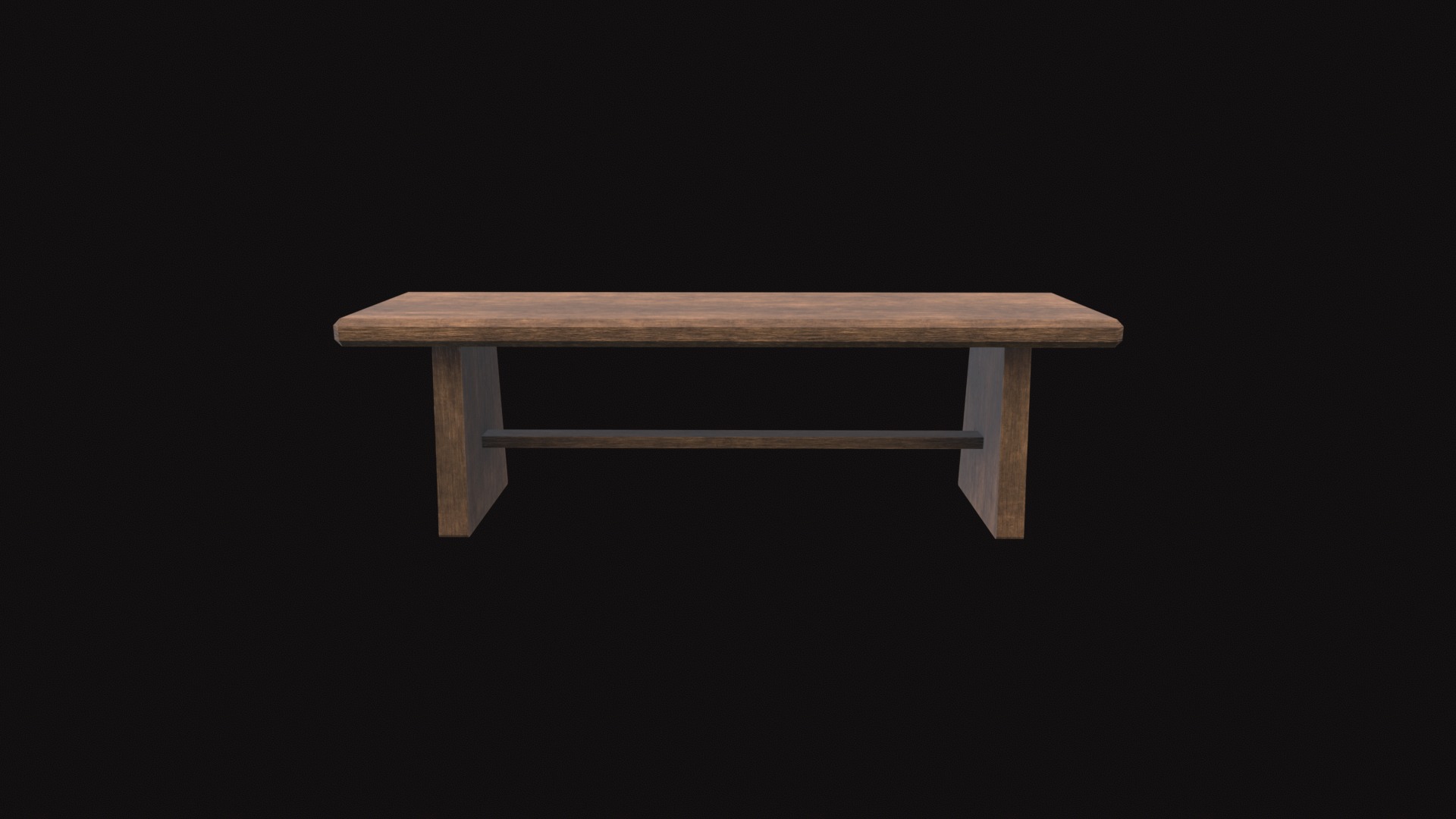 Medieval Bench V03 Low-poly 3D model_8