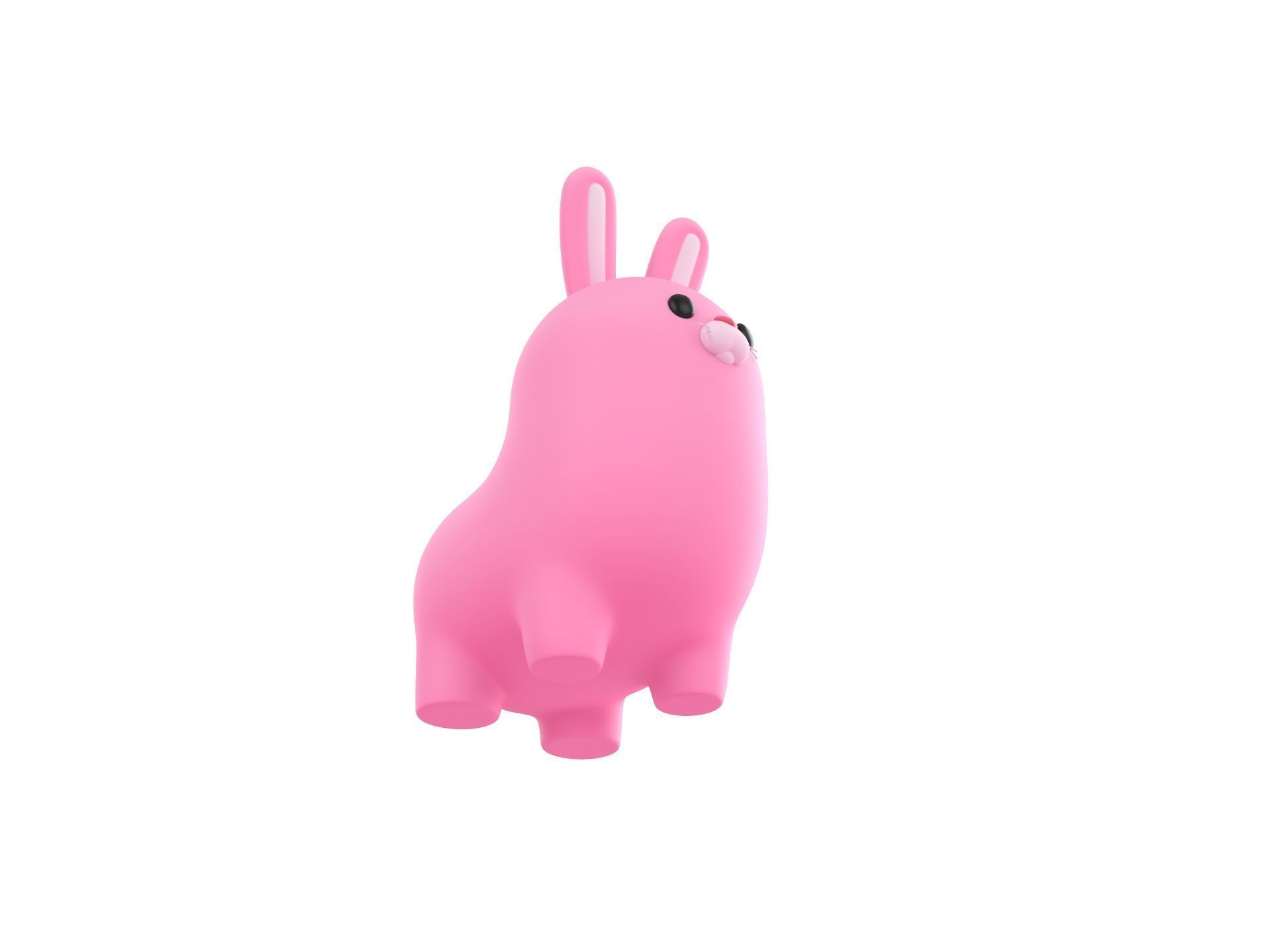 Pink Bunny Character 3D model_2