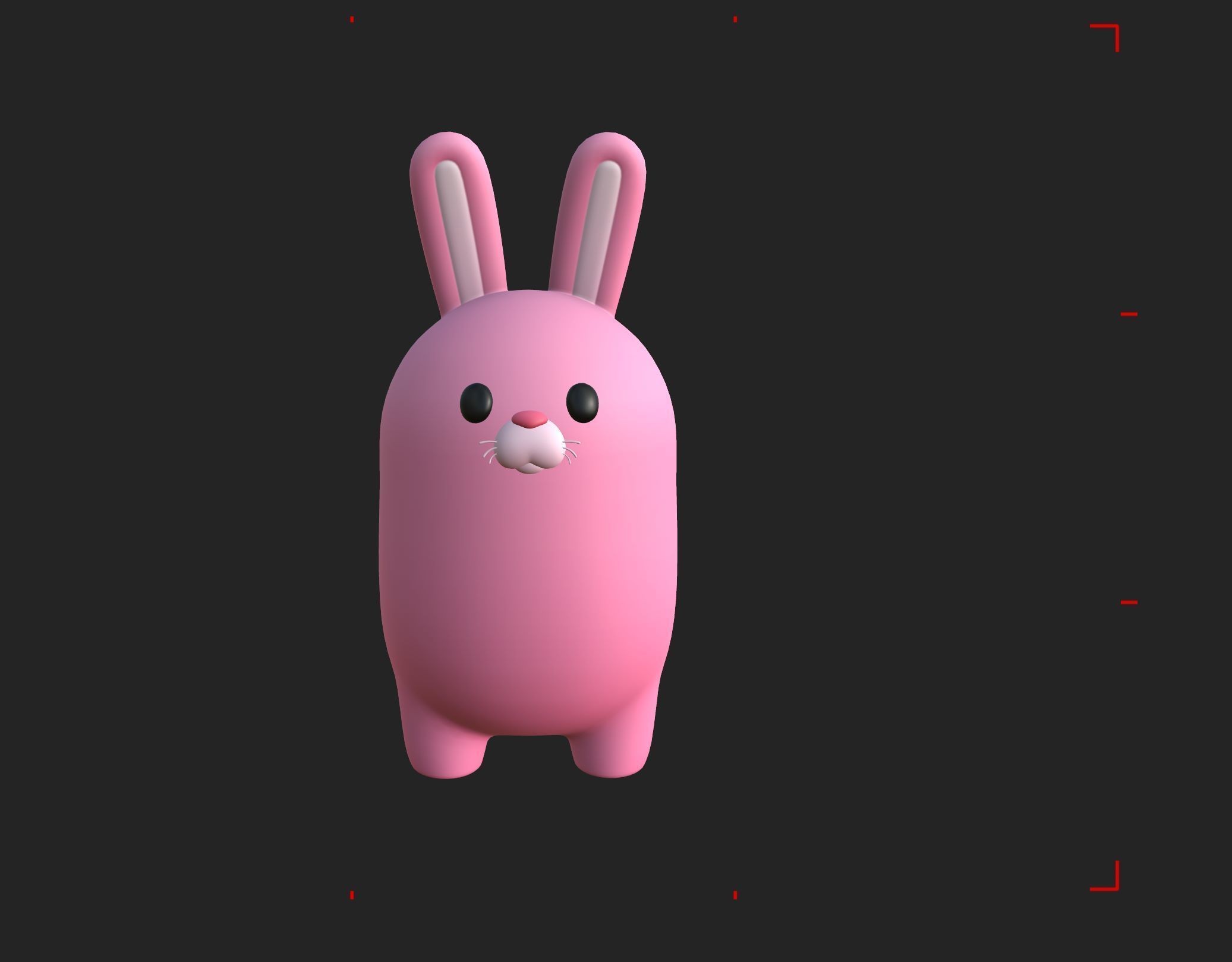 Pink Bunny Character 3D model_11