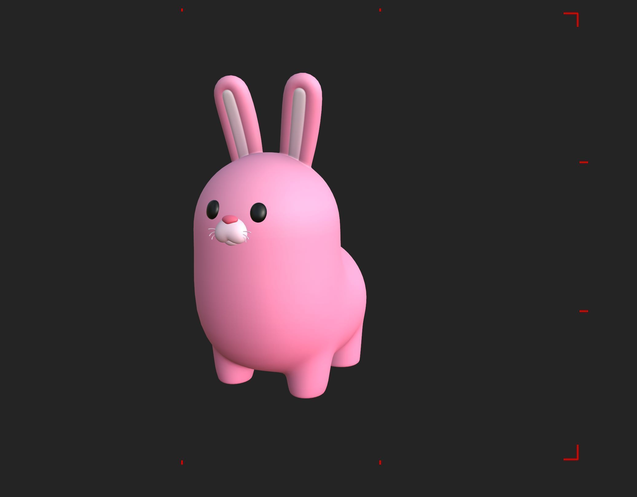 Pink Bunny Character 3D model_10