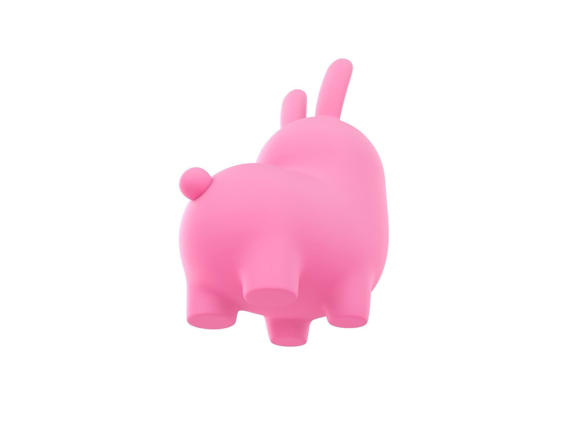 Pink Bunny Character 3D model_4