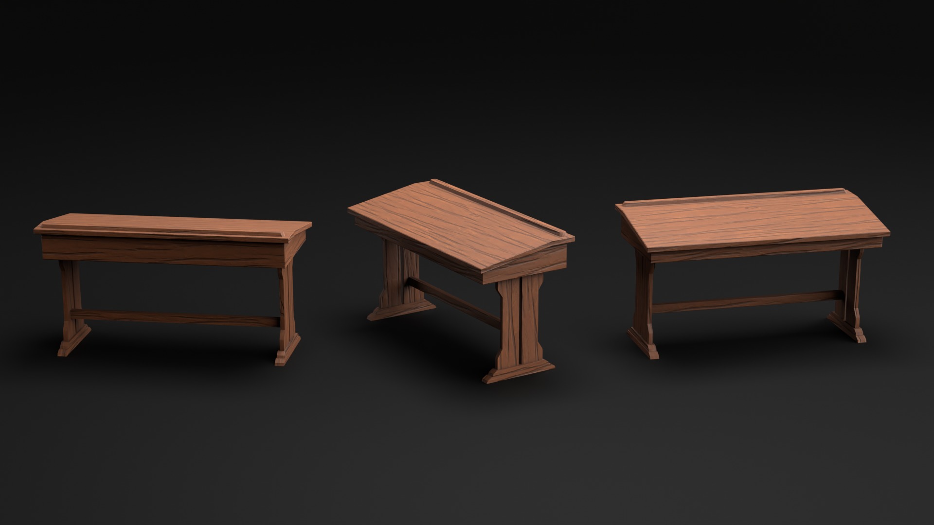 Magical and Wizard Classroom Furniture 3D model_3