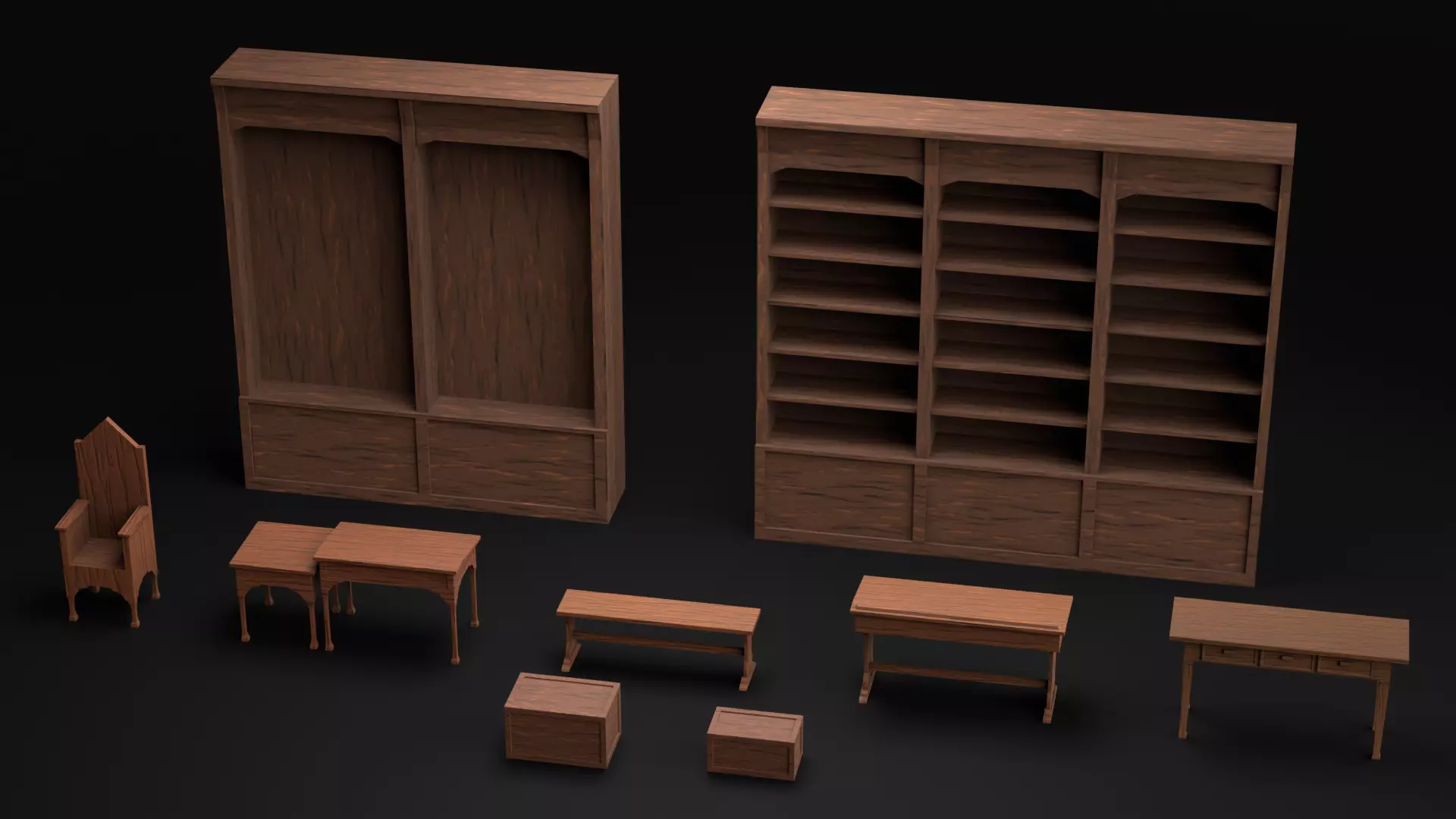 Magical and Wizard Classroom Furniture 3D model_0