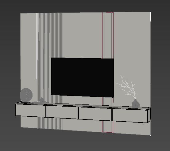 Tv Wall Set 13 3D model_8