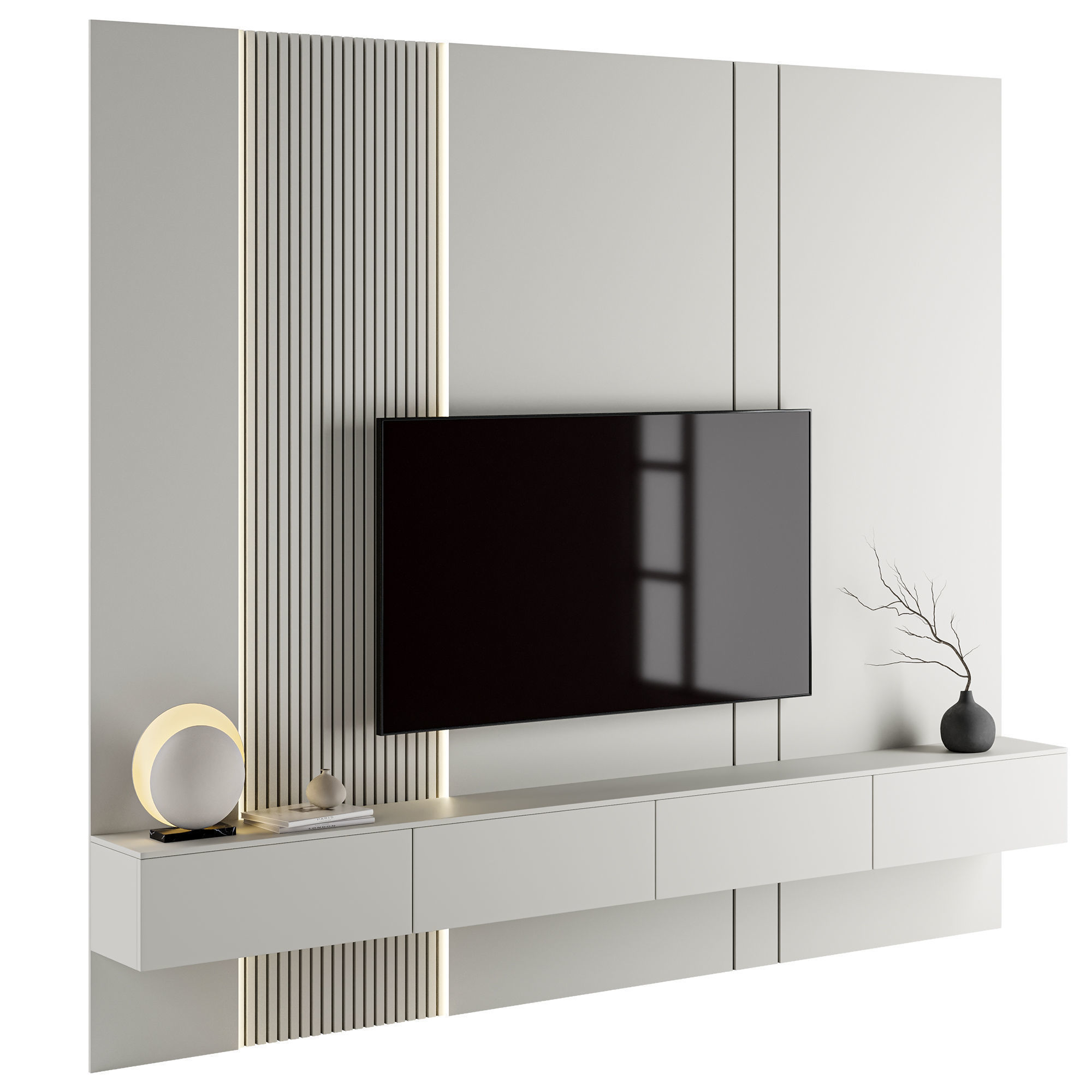 Tv Wall Set 13 3D model_1