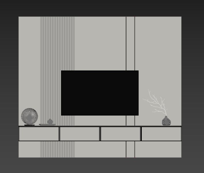 Tv Wall Set 13 3D model_6