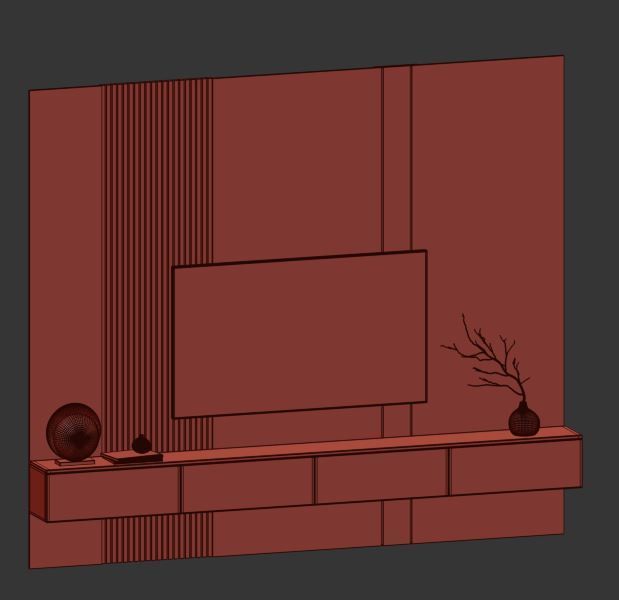 Tv Wall Set 13 3D model_12