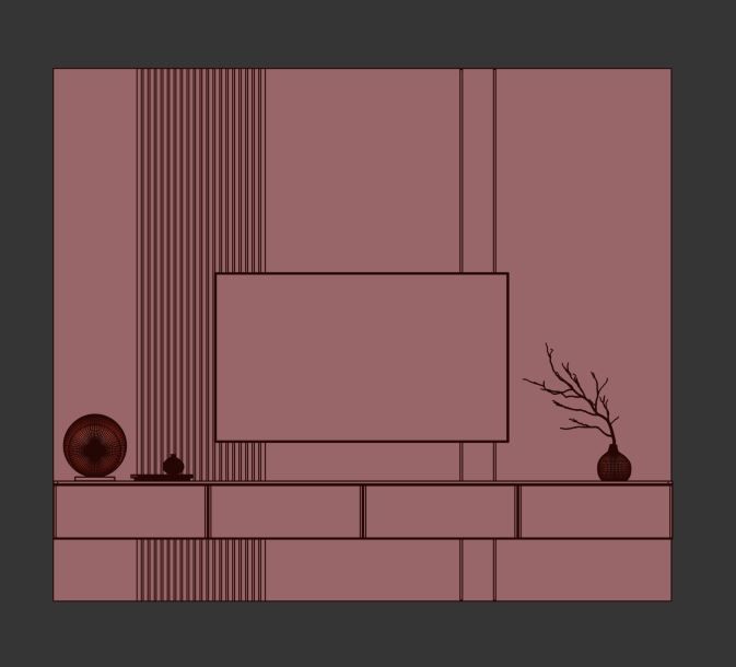 Tv Wall Set 13 3D model_11