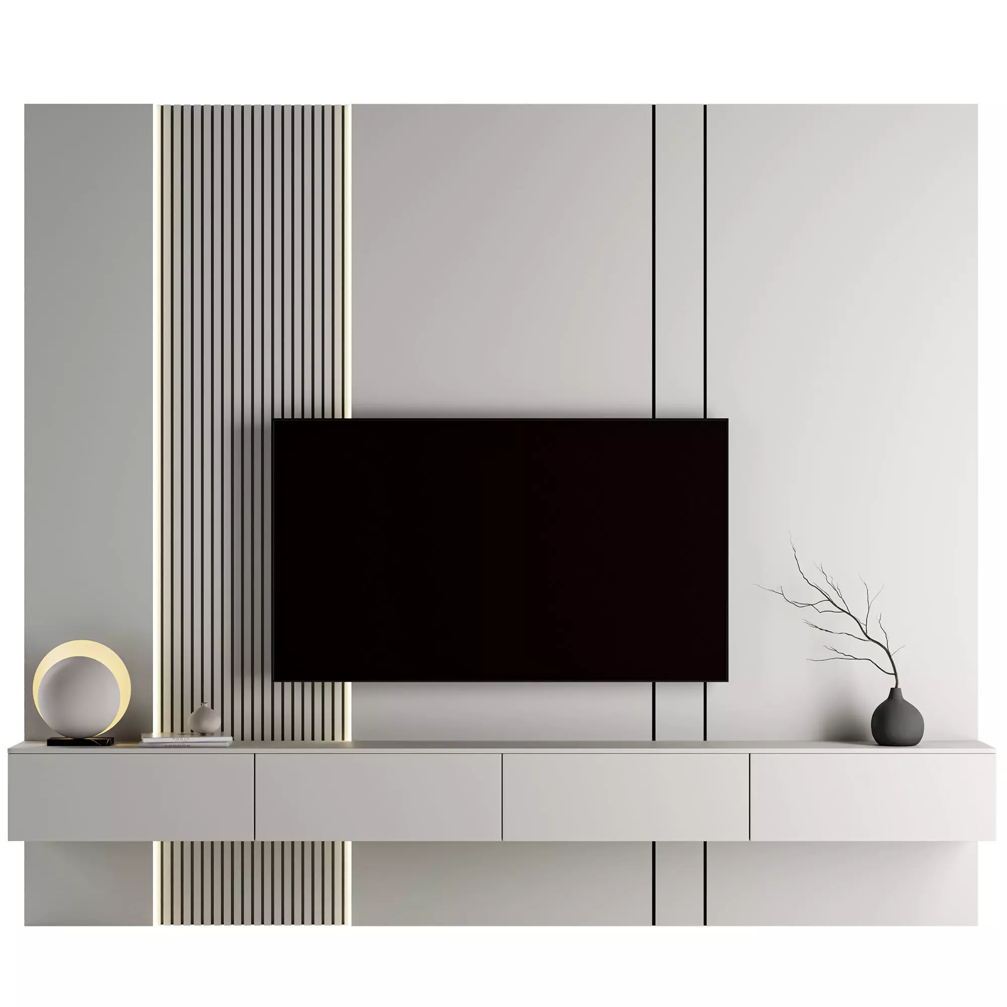 Tv Wall Set 13 3D model_0