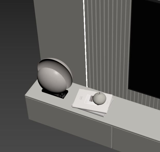 Tv Wall Set 13 3D model_9