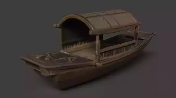 Chinese wooden boat  figure 