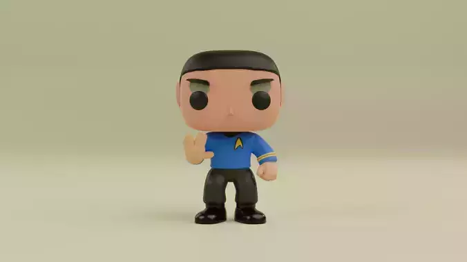 Spock funko pop from the  Star Trek franchise 3D print model