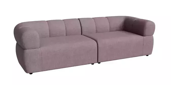 Pink Fabric Lisbon 3S Sofa