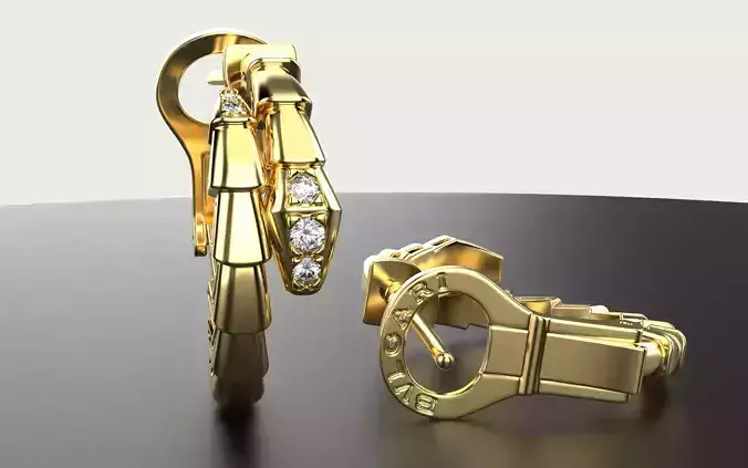 Bvlgari  Serpenti Earrings Viper with stone 3D print model
