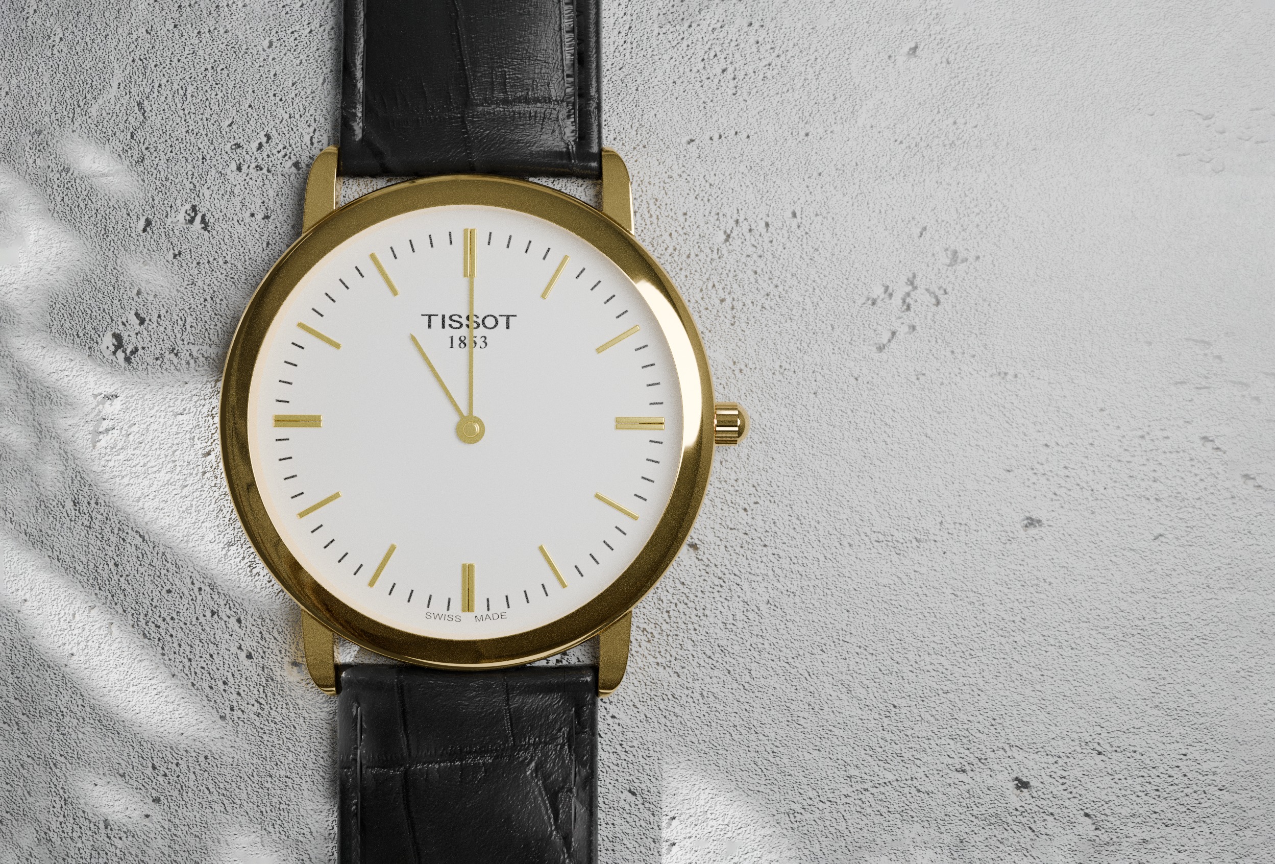 Tissot wristwatch 3D model_1