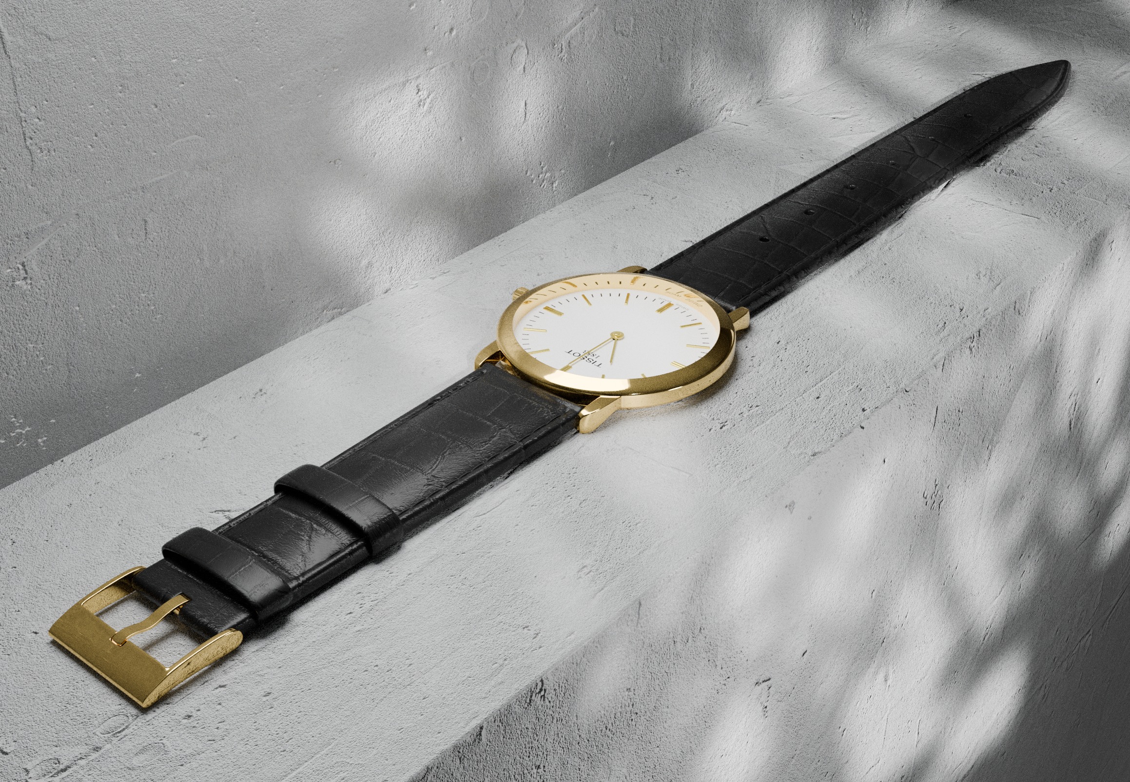 Tissot wristwatch 3D model_2