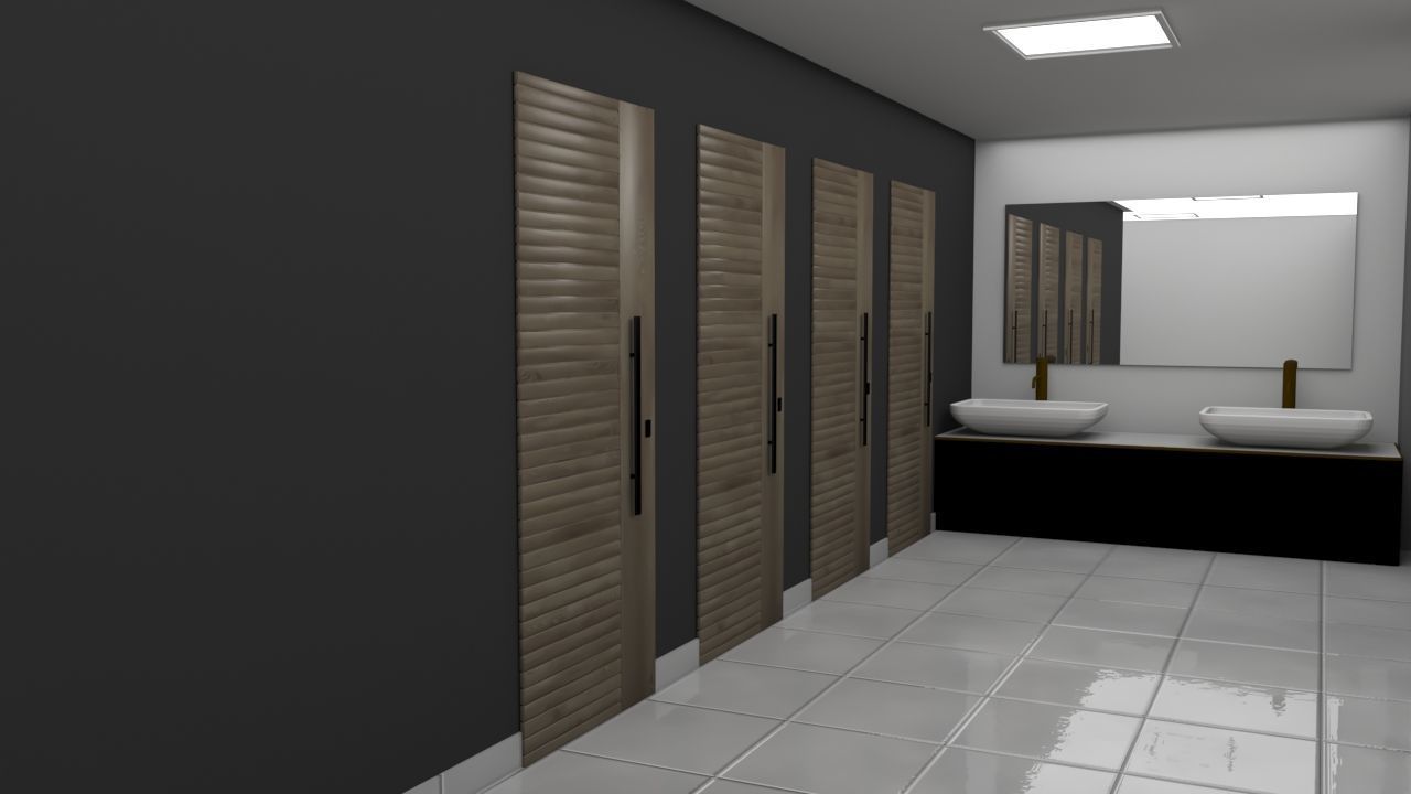 Modern Office Workstation 3D Model with V-Ray Settings 3D model_9