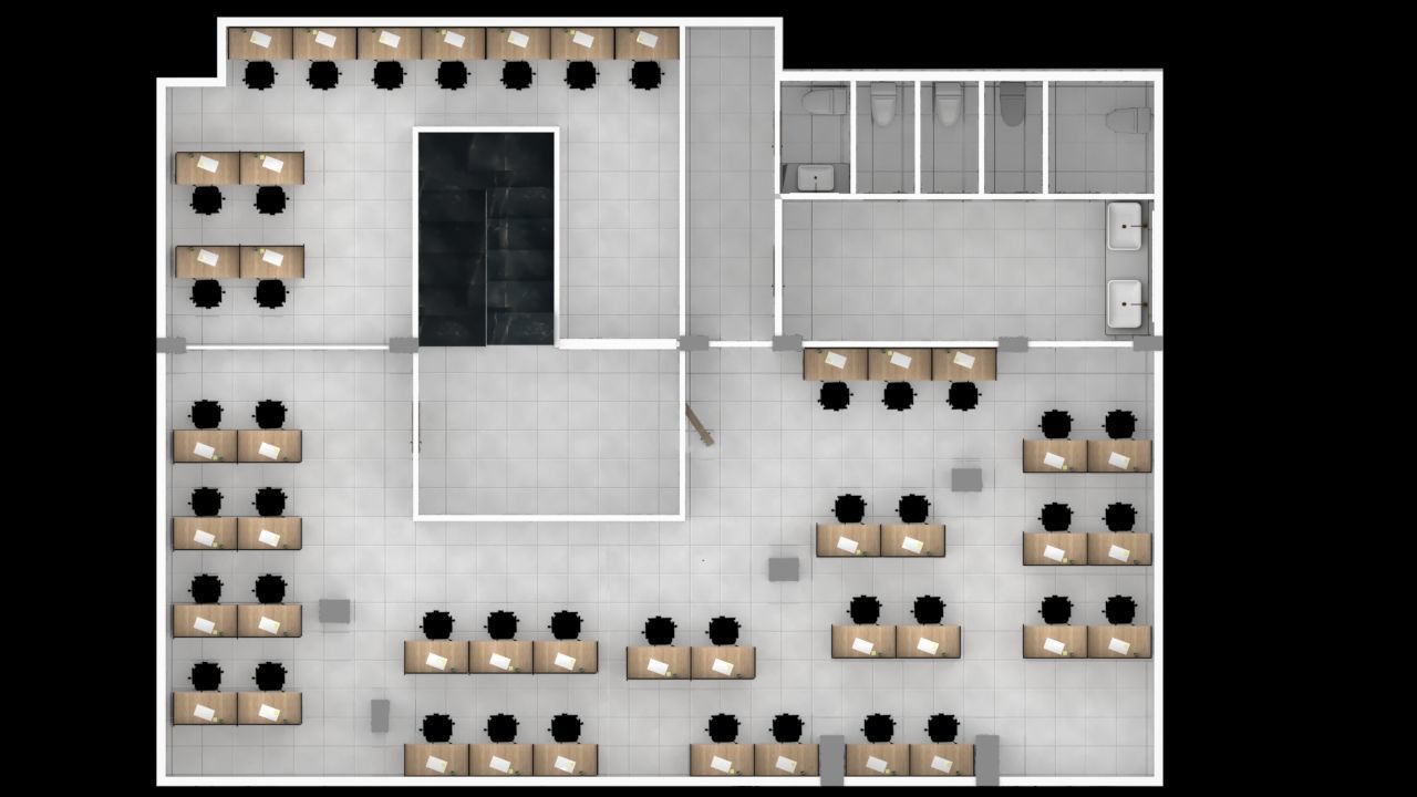 Modern Office Workstation 3D Model with V-Ray Settings 3D model_12